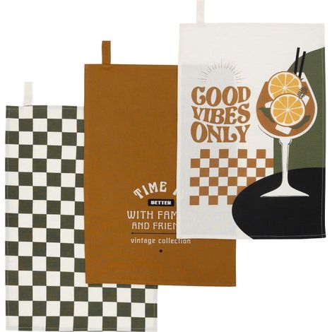 Lot de 3 Torchons "Family Corner" 45x70cm Multicolore (1/5)