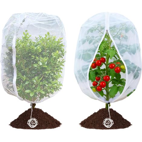 2 Pièces Filet de protection, Fermeture éclair, Cordon de serrage, Maille fine, Pour jardin et potager