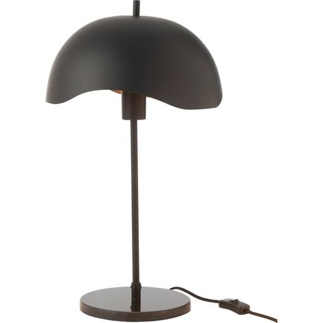 Lampe design en métal noir avec base en marbre élégante - Noir mat et marbre noir (1/4)