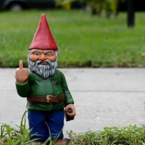 Nain de jardin doigt d'honneur en résine – Statue gnome humoristique 15x10 cm – Résistant aux intempéries – Décoration intérieure et extérieure (1/5)