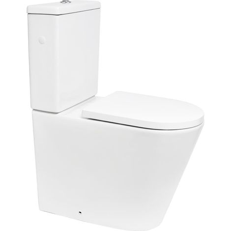 Brevis réservoir de chasse d'eau en céramique, vendu sans cuvette, blanc (SATBRE32NG) (1/2)