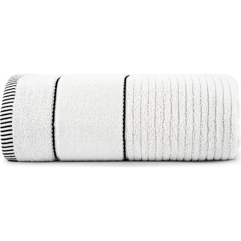 Asciugamano 70x140 Teo bianco 470g 100% cotone con velour (1/2)