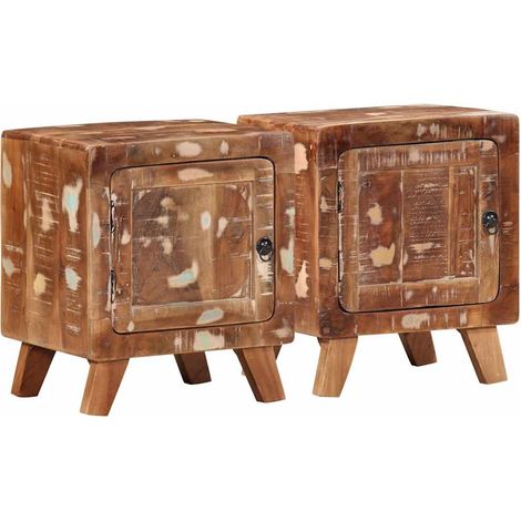 Bedside Cabinet 2 pcs 40x32x46 cm Solid Wood Reclaimed vidaXL (1/5)