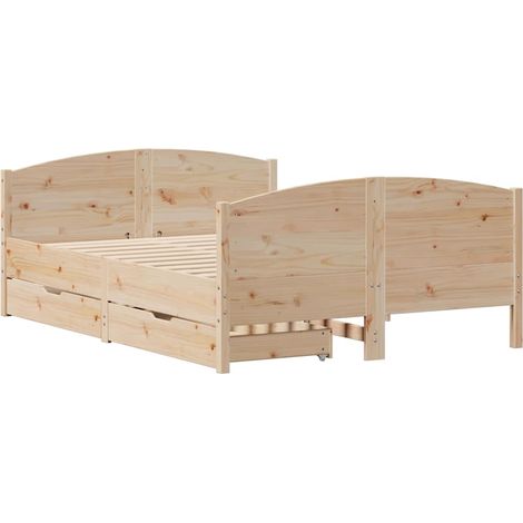 Cadre de lit sans matelas 135x190 cm bois de pin massif vidaXL (1/5)