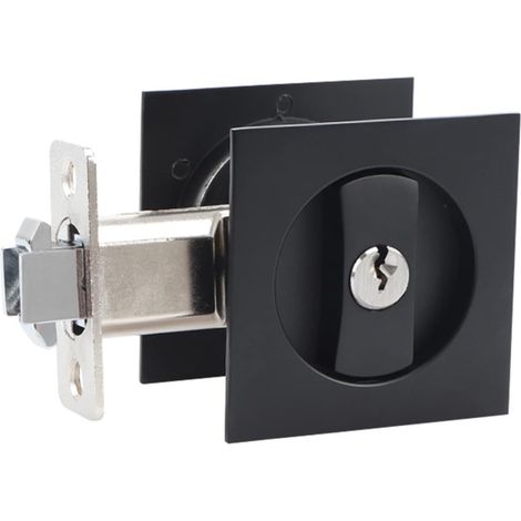 Sliding Mortise Door Handle Recessed Invisible Sliding Door Lock Sliding Door Handle Handle Sets 66mm Black (1/5)