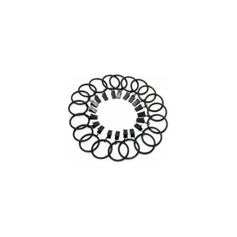 (Schwarz, 38 mm Innendurchmesser) 20 Clip-Gardinenringe aus Edelstahl mit Clips zur Dekoration von Gardinen und Bildern (1/5)