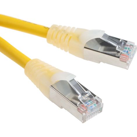 Câble Ethernet cat 5e Avec connecteur gaine PVC Jaune / , F/UTP, 2m ( Prix pour 1 )