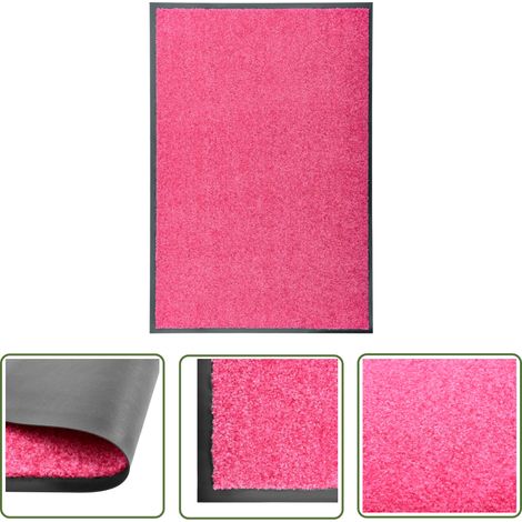 The Living Store Paillasson lavable Rose 60x90 cm - Tapis D'entrée - Paillasson Extérieur - Paillasson Intérieur - Tapis Absorbant - Tapis Lavable (1/5)