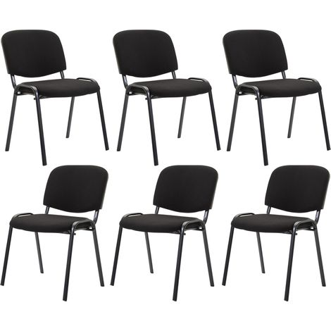 6er Set Besucherstuhl Ken Stoff schwarz (1/5)