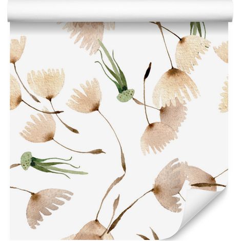 Papel pintado con diseño de semillas de diente de león en estilo acuarela para salón y dormitorio, 50x1000 mm. (1/5)
