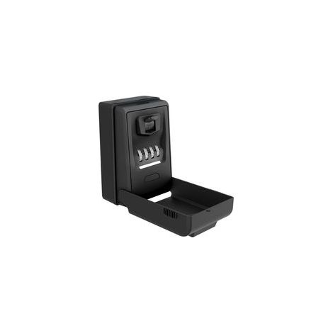 Coffre-fort à clés avec serrure à combinaison et lumière LED, boîtier en alliage de zinc noir. (1/5)