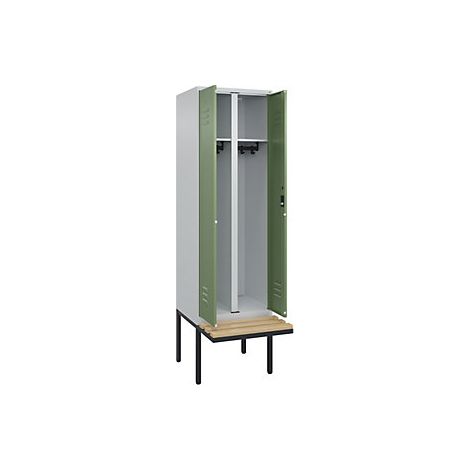 C+P  Armadietto sporco/pulito Classic PLUS con panca  parete