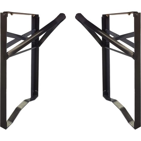 Coppia gambe in acciaio pieghevoli cm 22 x h 43 per panche