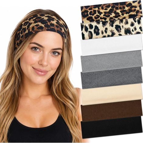 Bandeaux de Sport Unisexe Homme Femme, Lot de 8 Headband Running Coton Doux Confortable, Respirant Anti-Sueur, sans Couture, Bandeau Sport pour Running, Fitness, Mode Quotidienne (1/5)