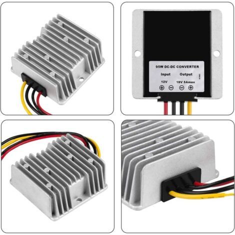 NALOOKAMIC  Convertisseur DC 12V à 24V, Convertisseur DC 12V à 24V 15A avec fusible, Connecteur Rapide étanche, Convertisseur DC Boost pour voiturette de Golf, éclairage LED, Automobile