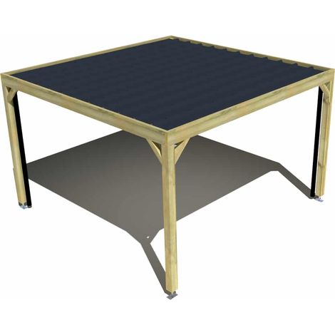 Carport bois • 4m x 4m • indépendante • sens profondeur • livraison comprise (1/3)
