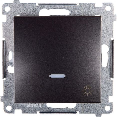 Simon 54 Pulsador /luz/ con retroiluminaci贸n, conectores r谩pidos, antracita DS1L.01/48