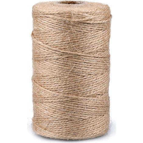 Filiyano-Ficelle de jute fine de 200 m, idéale pour la décoration, l'emballage cadeau, les loisirs créatifs et le jardinage. (1/5)
