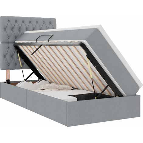 Maison Exclusive - LED-Speicherbett mit Matratze Hellgrau 100 x 2