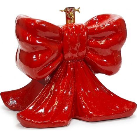 Fiocco Rosso Base Albero di Natale 52x39x45cm per Alberi Finti fino a 240 Verde o Innevato GRANDE SUPPORTO in Poliresina Tubolare e Viti Piedistallo Decorativo allestimento ELEGANTE natalizio (1/5)