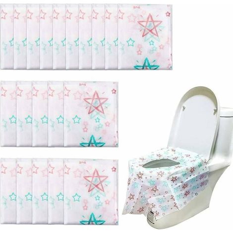 20 Pcs Protege Toilette Jetable Protection WC Housses Siège de Toilettes Emballage Individuel Portable pour Toilettes Publiques Voyage Enfant (1/4)