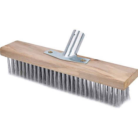 Brosse de surface rugueuse de 30 cm, polyvalente, en acier inoxydable, robuste et fiable, pour le nettoyage des terrasses, garages et surfaces en béton.