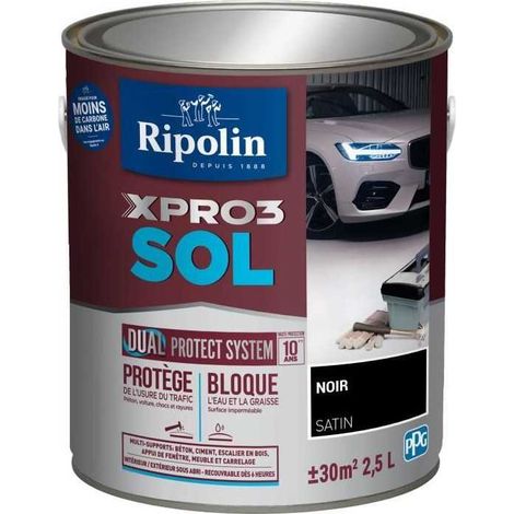 Pintura para suelo - RIPOLIN - Negro - Mate - 2,5L (1/3)