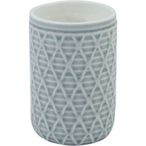 Trade Shop - Cepillo De Dientes Vaso Gris Con Efecto Malla Accesorio De Baño 79279 - (1/2)