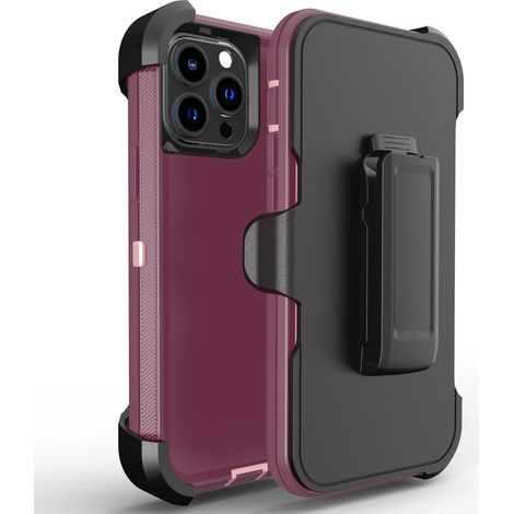 Coque de téléphone (rouge-violet, iPhone Air), cadre souple, avec clip pour dragonne, coque de protection rigide (1/5)
