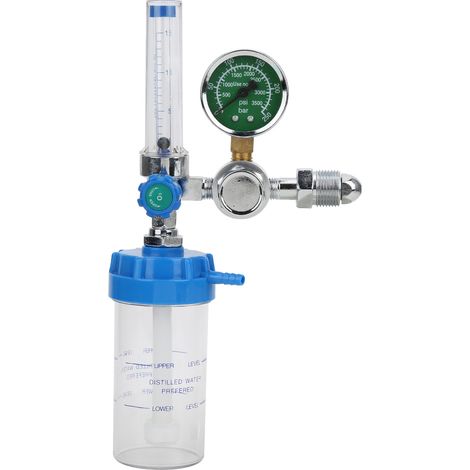 Inhalateur d'oxygène, manomètre, alliage de zinc chromé, détendeur, filetage mâle G5/8". (1/5)
