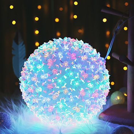 Boule Lumineuse pour Noel 14 cm, 100 LED, guirlande de Noël pour décoration intérieure/extérieure, jardin, fête, Noël, multicolore (1/5)
