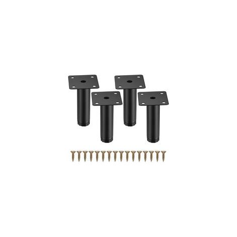 Lot de 4 Pieds de Meubles Réglables 8 cm, Pieds Métal pour Meubles/Table/Chaise/Bureau, Design Pratique et Résistant