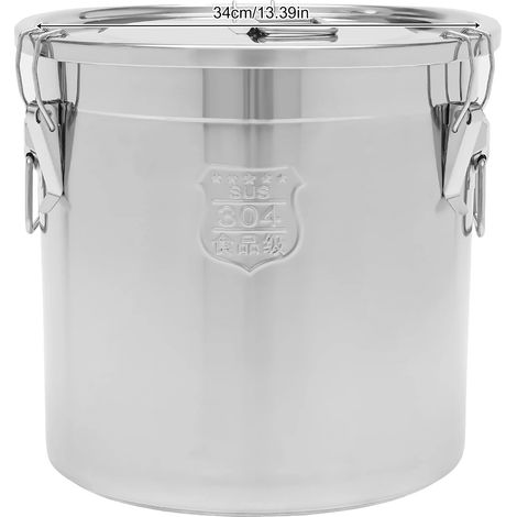 Conteneur de stockage alimentaire, joint hermétique, acier inoxydable durable, 33L (1/2)