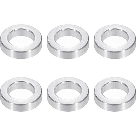 Rondelles en Aluminium M6, 6pcs Entretoise Métallique à Vis Ronde, Rondelle Plate pour Vis Tige Écrous Boulons, Bague d'Écartement en Métal 6.2mm ID x 10mm OD x 3mm Hauteur (1/5)