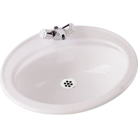 Vasque à Encastrer L560xP460mm PORCHER Ulysse 2 en Porcelaine Blanc - P144301 (1/2)