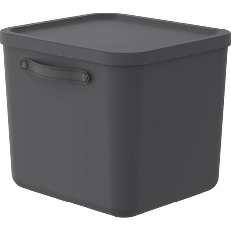 Rotho Aufbewahrungsbox Mythen mit Deckel 39,5 x 38 cm 40 L schwarz