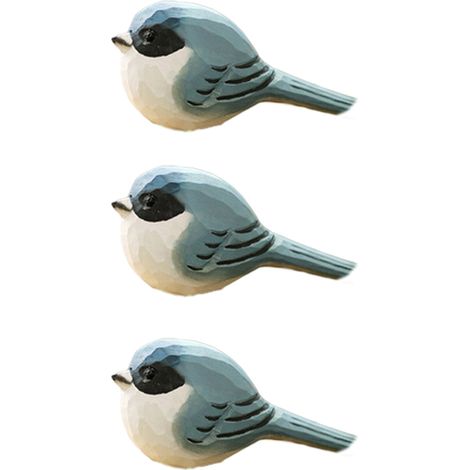 Oiseau En Bois - Décoration Murale En Bois Naturel Pour Bureau Et Salon - Lot De 5 (1/5)