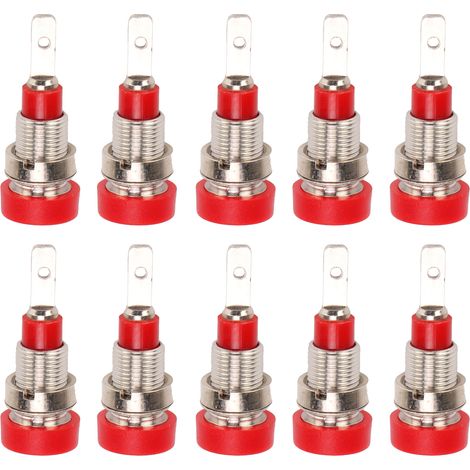Lot de 10 fiches banane laiton 2mm connecteur bornier pour équipement électronique industriel rouge (1/5)