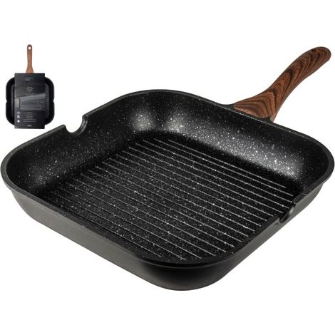 Poêle à griller en pierre Gusta Granito Fuerte 28 cm Noir/Marron