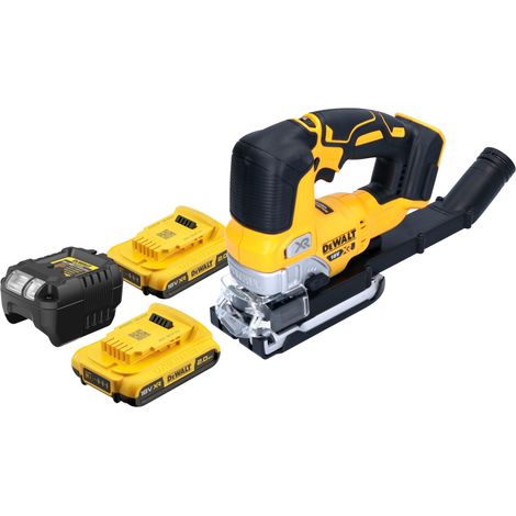 DeWalt DCS 334 D2 Scie sauteuse oscillante sans fil 18 V Brushless + 2x batterie 2,0 Ah + chargeur