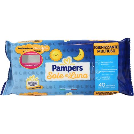 PAMPERS SOLE&LUNA SALVIETTE IGIENIZZANTI MULTIUSO CONFEZIONI DA 40 PZ OKY (1/4)