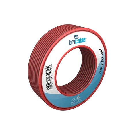 CÂBLE PARALELLE AUDIO ROUGE/NOIR 10M - 2X0,75 MM