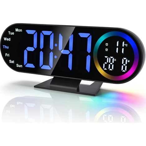 Adultos, niños y personas mayores, y una gran pantalla LED para la mesita de noche. (Azul), adolescentes, 2 espejos con alarma, 3 niveles de brillo. (1/5)