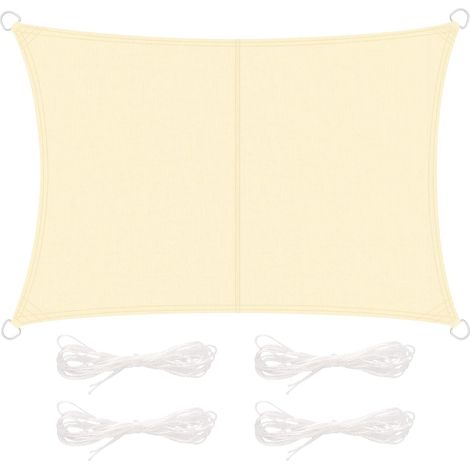 Voile D'ombrage Lmperméable Rectangulaire 2x3m avec Corde,Toile Ombrage Tissu Oxford Polyester Respirant,Lmperméable Toile Ombrage UV Protection pour Patio Jardin,Terrasse,Extérieur,Balcon (1/4)