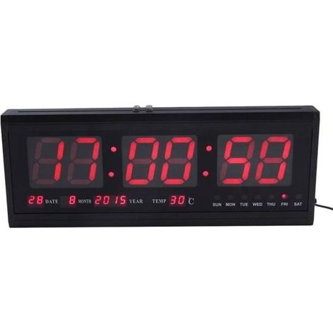 Digitale LED-Wanduhr mit Datums-, Temperatur- und 12/24-Stunden-Anzeige – Timesquare (1/4)