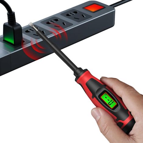 Détecteur de tension 2 en 1 avec Affichage Digital Sécurisé Stylo testeur de tension avec affichage numérique pour Électricien, Technicien, Maison, Bureau, École, Prise Industriel, (1/5)