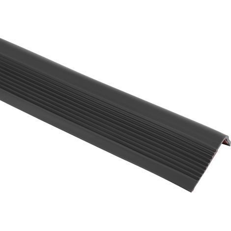 10 mètres de bord de marche antidérapant, bande de bord auto-adhésive, profil de marche en PVC souple et en caoutchouc, étanche pour intérieur et extérieur (Noir) (1/5)