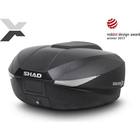 Bauletto posteriore per moto Shad SH58X in carbonio (capacità regolabile da 46 a 58 litri) (1/5)