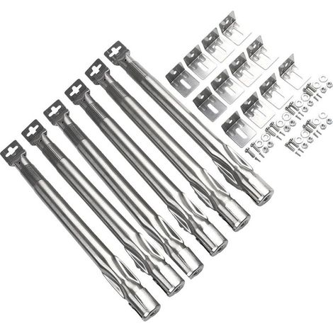 Lot de 6 brûleurs en acier inoxydable pour barbecue à gaz avec réglage rétractable de 35 cm à 42 cm et orifice de gaz de 11 mm (1/5)