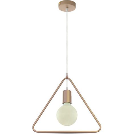 LAMPADARIO CON PORTALAMPADA GEOMETRICO ORO CHAMPAGNE TRIANGOLO (1/5)